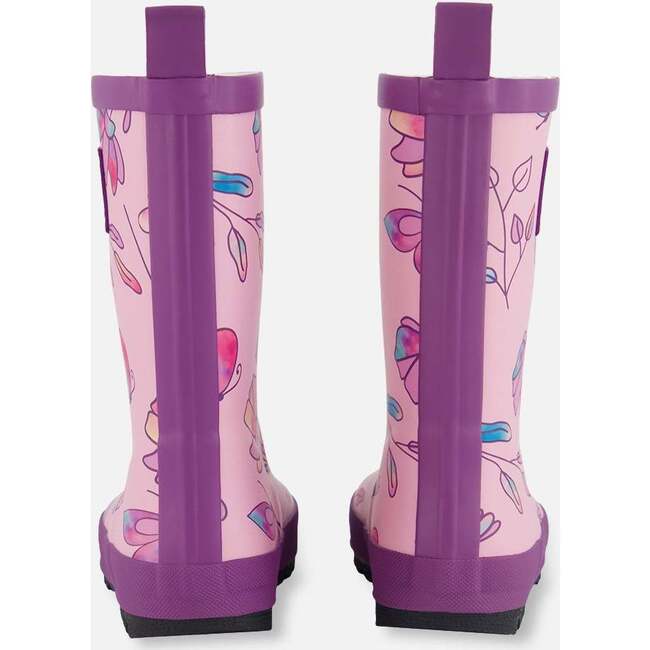 Printed Rain Boots, Lilac And Multicolored Butterfly - Rain Boots - 3