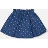 Printed Chambray Skort, Navy Blue And White Hearts - Skirts - 1 - thumbnail