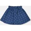 Printed Chambray Skort, Navy Blue And White Hearts - Skirts - 3