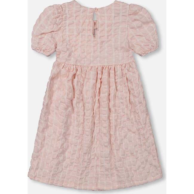 Plaid Puff Sleeve Dress, Beige And Pink - Dresses - 3