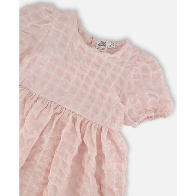 Plaid Puff Sleeve Dress, Beige And Pink - Dresses - 4