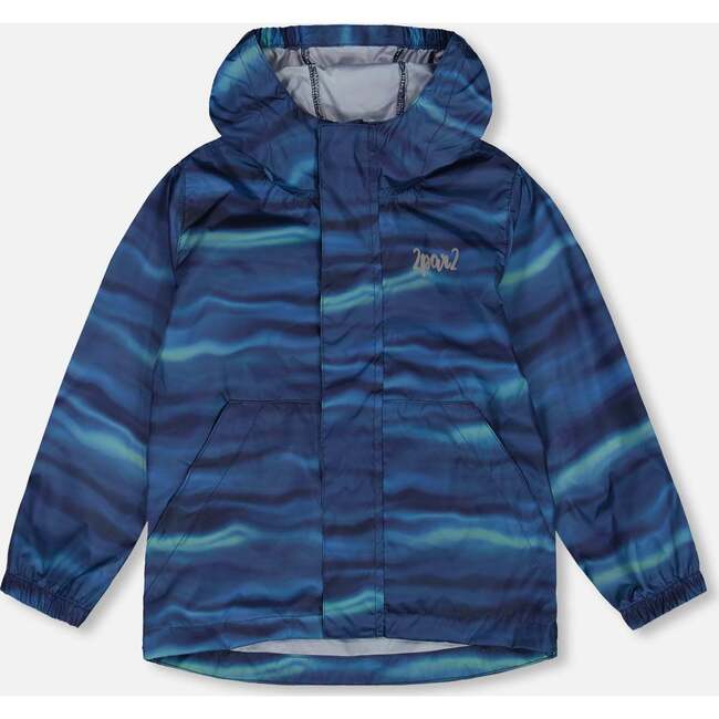 Packable Windbreaker, Blue Wave And Black