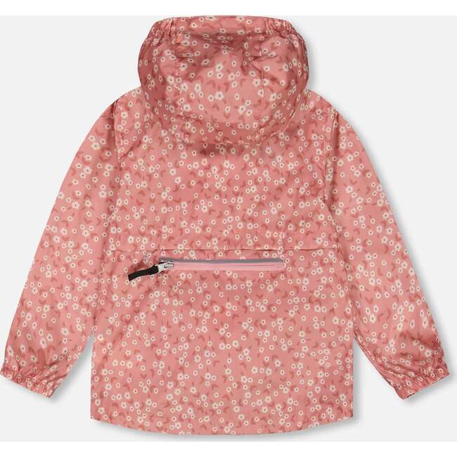 Packable Windbreaker, Small White Flowers On Pale Pink - Jackets - 3