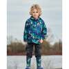 Packable Windbreaker, Blue And Green Dino On Navy - Jackets - 2