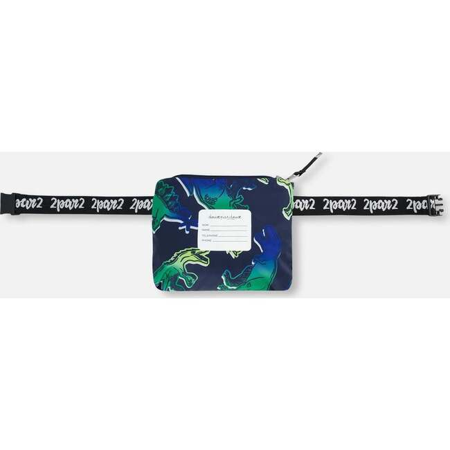 Packable Windbreaker, Blue And Green Dino On Navy - Jackets - 4