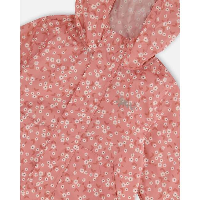 Packable Windbreaker, Small White Flowers On Pale Pink - Jackets - 5