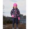 Quilted Mid-Season Jacket, Multicolored Butterflies On Black Background - Jackets - 2