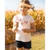 Organic Cotton Top With Applique, Pink With Sparkling Butterfly - T-Shirts - 2