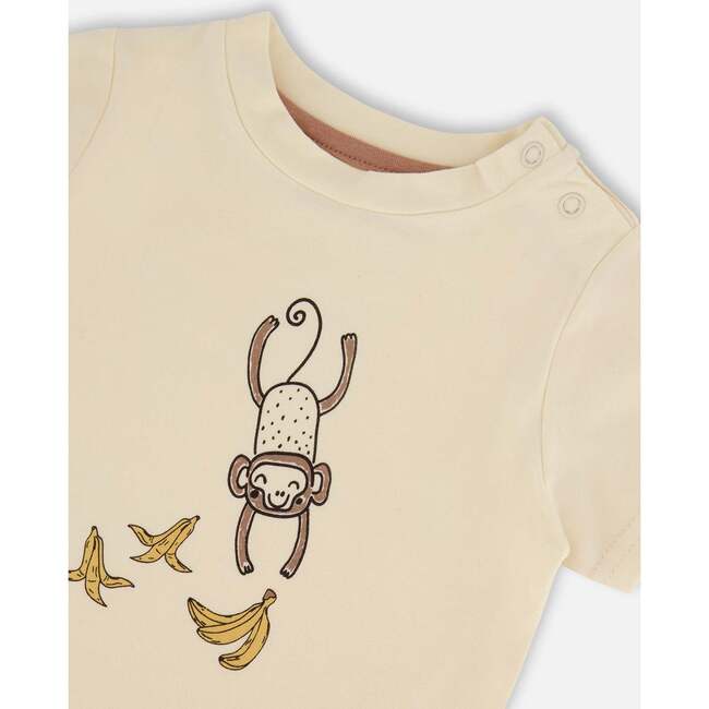 Organic Cotton Top And Short Set, Yellow Bananas And Off-White - Mixed Apparel Set - 4