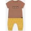 Organic Cotton Top And Pant Set, Yellow Bananas And Brown - Mixed Apparel Set - 1 - thumbnail