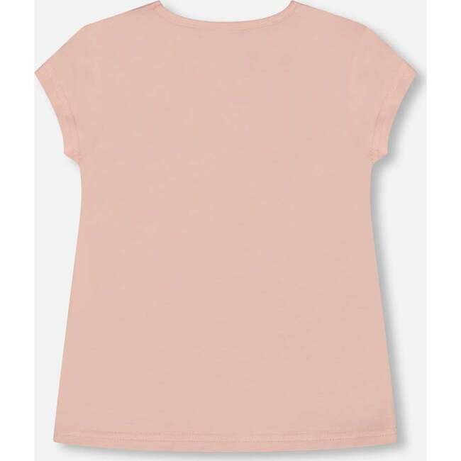 Organic Cotton Top With Applique, Pink With Sparkling Butterfly - T-Shirts - 4