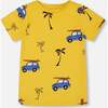 Organic Cotton Tee, Yellow And Blue Car - T-Shirts - 1 - thumbnail