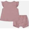 Organic Cotton Top And Bloomer Set, Purple With Pear Seeds - Mixed Apparel Set - 2