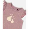 Organic Cotton Top And Bloomer Set, Purple With Pear Seeds - Mixed Apparel Set - 3