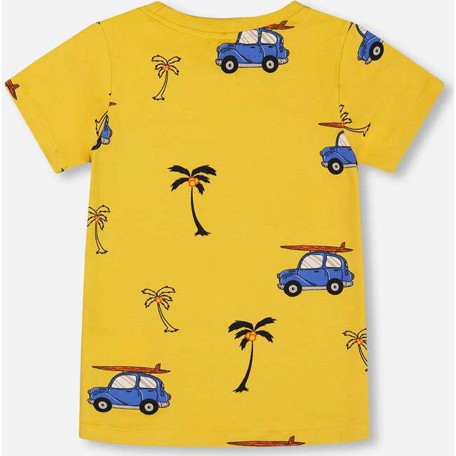 Organic Cotton Tee, Yellow And Blue Car - T-Shirts - 3