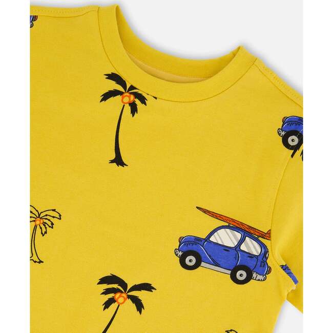 Organic Cotton Tee, Yellow And Blue Car - T-Shirts - 4