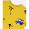 Organic Cotton Tee, Yellow And Blue Car - T-Shirts - 4