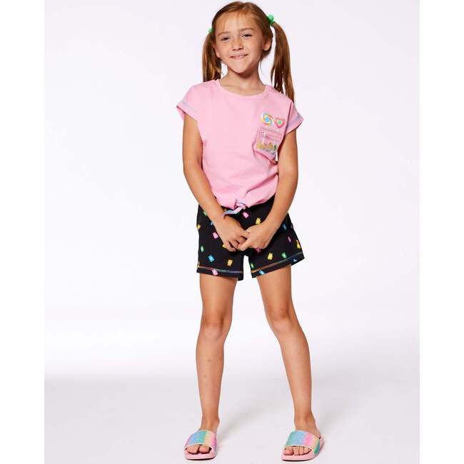 Organic Cotton Tee With Print And Knot, Candy Pink - T-Shirts - 2