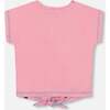 Organic Cotton Tee With Print And Knot, Candy Pink - T-Shirts - 3