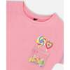 Organic Cotton Tee With Print And Knot, Candy Pink - T-Shirts - 4