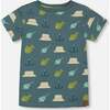 Organic Cotton Tee, Teal And Peach - T-Shirts - 1 - thumbnail