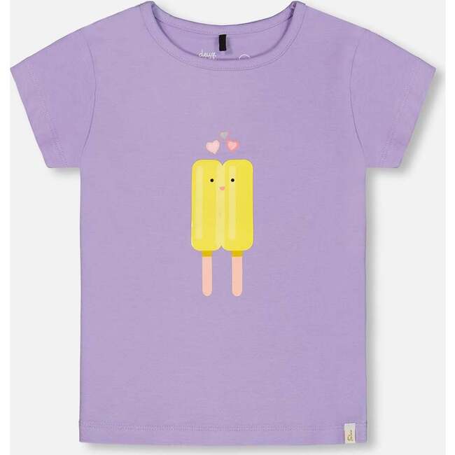 Organic Cotton Tee, Mauve And Yellow Lollipop