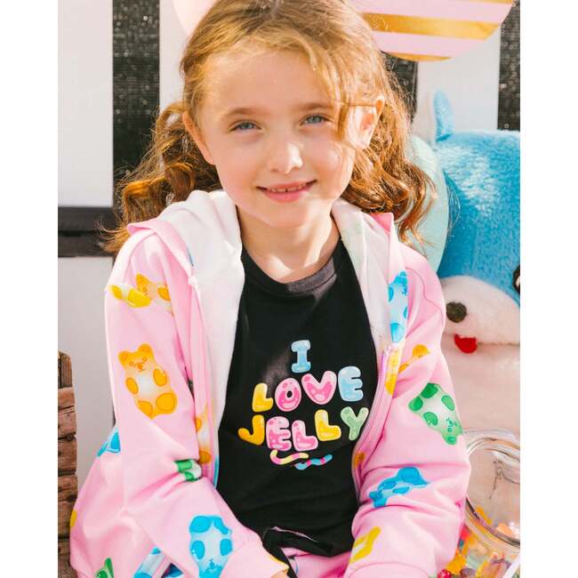 Organic Cotton Tee With Print And Knot, Black And Multicolored - T-Shirts - 2
