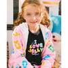 Organic Cotton Tee With Print And Knot, Black And Multicolored - T-Shirts - 2