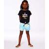 Organic Cotton Tee With Print And Knot, Black And Multicolored - T-Shirts - 3