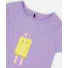 Organic Cotton Tee, Mauve And Yellow Lollipop - T-Shirts - 5