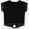 Organic Cotton Tee With Print And Knot, Black And Multicolored - T-Shirts - 4