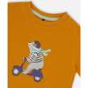 Organic Cotton Tee, Vibrant Orange And Blue Vespa - T-Shirts - 5