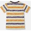 Organic Cotton Tee, Navy Striped, Orange And Lime Green - T-Shirts - 4