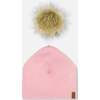 Pompom Hat, Pale Pink - Hats - 4