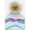 Pompom Hat, Mauve And Blue, Pink Mountain - Hats - 2