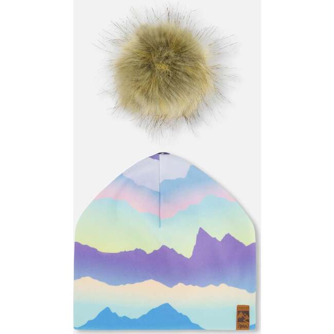 Pompom Hat, Mauve And Blue, Pink Mountain - Hats - 3