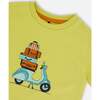 Organic Cotton Tee, Lime Green And Blue Vespa - T-Shirts - 4