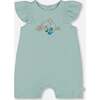 Organic Cotton Romper With Frills, Light Blue - Rompers - 1 - thumbnail