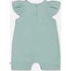 Organic Cotton Romper With Frills, Light Blue - Rompers - 2