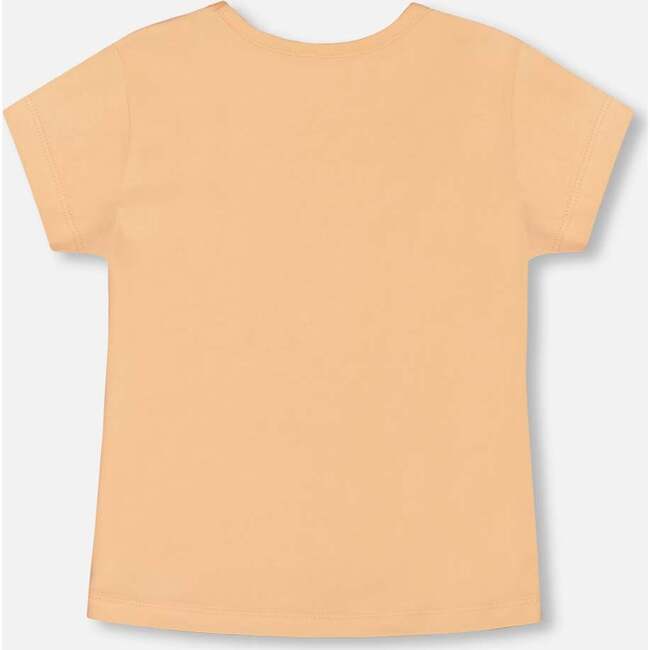Organic Cotton Tee, Light Orange And Flowers - T-Shirts - 4