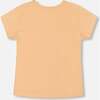 Organic Cotton Tee, Light Orange And Flowers - T-Shirts - 4