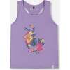 Organic Cotton Racerback Tank Top, Floral Mauve - T-Shirts - 1 - thumbnail