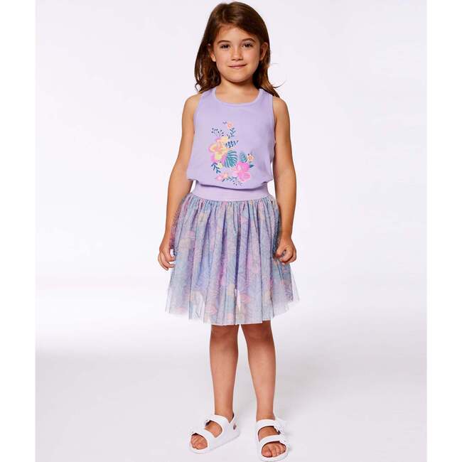 Organic Cotton Racerback Tank Top, Floral Mauve - T-Shirts - 2
