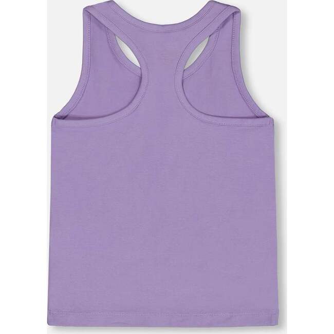 Organic Cotton Racerback Tank Top, Floral Mauve - T-Shirts - 3