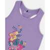 Organic Cotton Racerback Tank Top, Floral Mauve - T-Shirts - 4