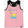 Organic Cotton Racerback Tank Top, Candy Pink And Black - T-Shirts - 1 - thumbnail