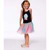 Organic Cotton Racerback Tank Top, Black And Candy Machine - T-Shirts - 3