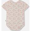 Organic Cotton Onesie, White With Pink Flowers - Onesies - 3