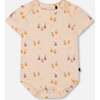 Organic Cotton Onesie, Peach With Pears Print - Onesies - 1 - thumbnail