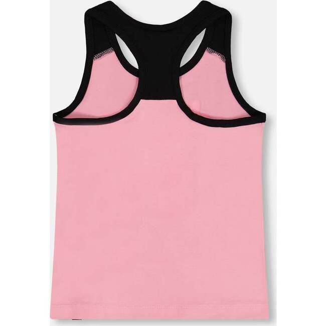 Organic Cotton Racerback Tank Top, Candy Pink And Black - T-Shirts - 3